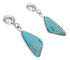 Southwestern Turquoise Silver Post Dangle Earrings PX32541